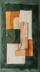 Poster - Abstract Composition of Textures and Colors in Green Background