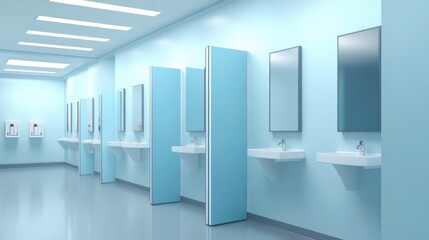 Poster - A modern X-ray screening facility with multiple stations for simultaneous patient processing.