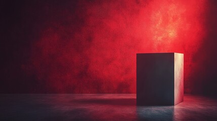 Wall Mural - A black box is sitting on a red wall