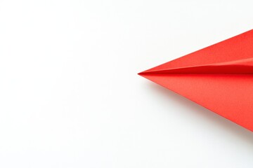 Fototapete - Innovative business strategy represented by a red paper plane on a clean white background. Generative AI