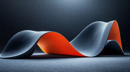 Poster - Abstract design of flowing paper on a textured background for creative presentation