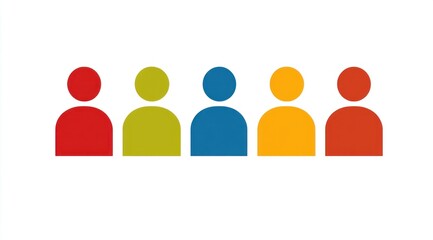 Wall Mural - set of colorful minimalistic icons representing people in a flat style, ideal for use in user interf