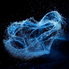 Wall Mural - dramatic display of water droplets creating vibrant patterns in a dark background