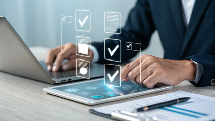 Poster - Streamline Your Business: Digital Checklists for Certification & Quality Assurance. Boost Efficiency, Improve Compliance, and Achieve Peak Performance