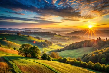  Serene Sunrise Over Rolling Hills: A Breathtaking Landscape