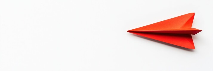 Leinwandbilder - Red paper plane symbolizing business strategy and innovation on a clean white background for success and solution concepts. Generative AI