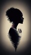 © Konstiantyn Zap - Silhouette of young african female with artistic distortion in profile view
