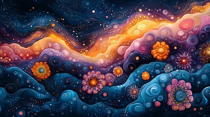 Poster - Colorful swirling patterns cosmic snapshot high resolution hd picture