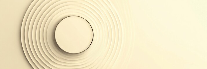 Wall Mural - Circular design with concentric patterns on a textured background in a minimalistic style. Generative AI