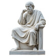 © Majed - Marble Statue of Philosopher Thinking Isolated on Transparent Background PNG