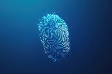 Digital fingerprint displayed against a deep blue background