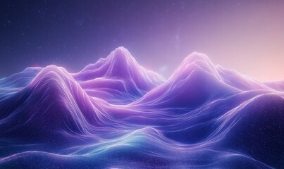 Wall Mural - abstract starry sky with glowing constellations, soft purple and blue hues blending smoothly into th
