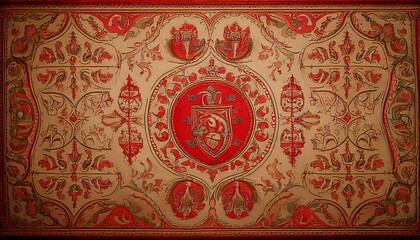 Wall Mural - old vintage antique heraldic pattern texture