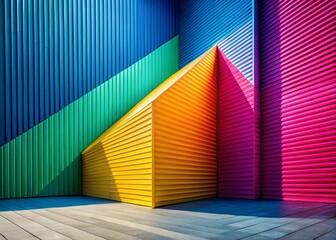 Poster - Ultra HD Minimalist Background: Clean Geometric Shapes in Vibrant Hues