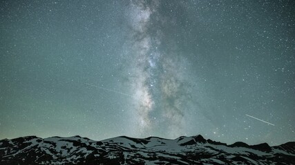 Wall Mural - beautiful time lapse of mountains with the stars moving across the night sky. shot in the sierra nev