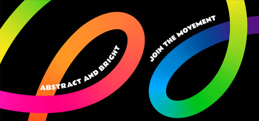 Fototapete - Abstract Background with Color Lines and Gradient. Vector Wavy Rainbow Pattern with Ribbons. Dynamic and Fun 3D Shapes