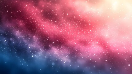 Poster - Abstract cosmic sky with glittering stars and ethereal pink nebula