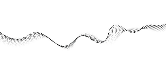 Poster - flowing dot wave halftone gradient pattern on transparent background
