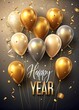 © SERHII - New Year's card poster. Happy New Year or Merry Christmas greetings
