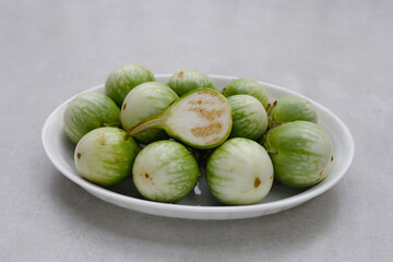 Wall Mural - Thai green eggplant, fresh organic vegetables