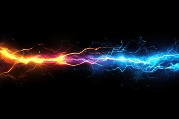 Wall Mural - Electric discharge in contrasting colors on a dark background