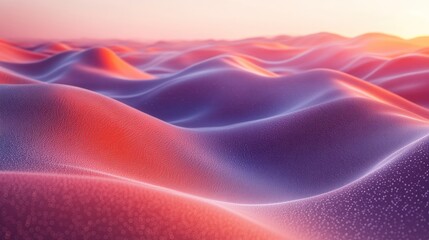 Sticker - Abstract wavy desert landscape at sunrise