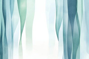 Fototapete - Vertical abstract lines capturing the essence of gentle spring rain in shades of blue and green. Generative AI