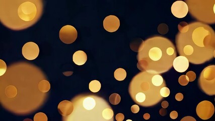 Poster - Bokeh light background with golden circles, celebratory atmosphere concept