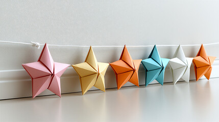 Poster -  minimalist origami star garland