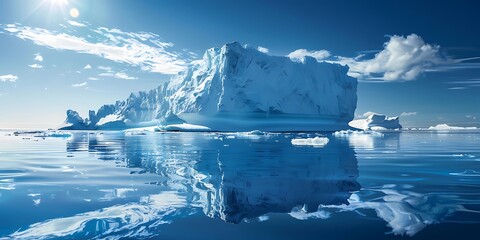 sea iceberg floating on the water