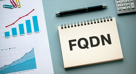 Poster - there is notebook with the word fqdn. it is an abbreviation for fully qualified domain name as eye-c