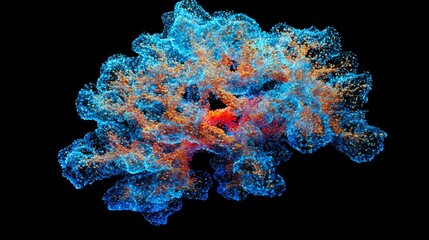 Poster - Abstract 3D-rendered brain with glowing synapses, representing machine learning and complex problem-solving
