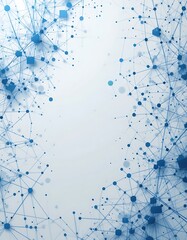 Poster - Interconnected Network of Blue Nodes and Lines for Technology and Innovation
