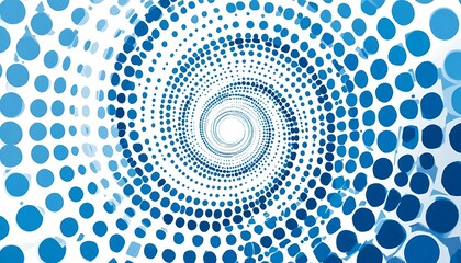 Poster - Hypnotic Blue Circle Tunnel Illusion, Abstract Perspective Journey