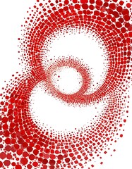 Poster - Intricate Red Geometric Spiral on White Background, Abstract Illustration