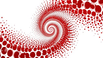 Poster - Scarlet Circles Creating Hypnotic Spiral Illusion on White Background
