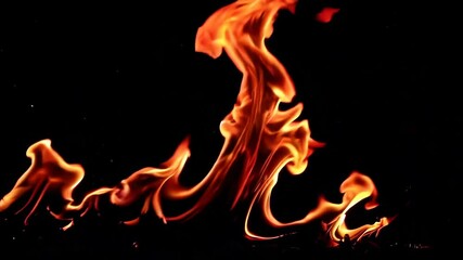 Poster - Abstract flames against a black background, dynamic movement and energy concept