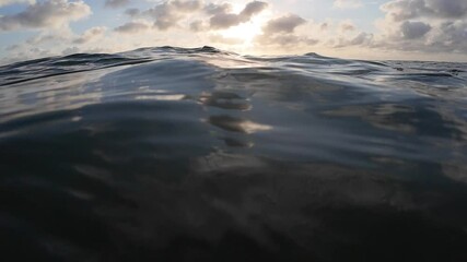 Wall Mural - Beautiful view of water surface under the morning light.