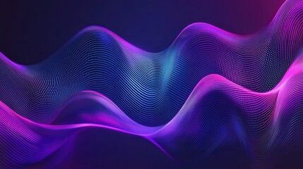 Poster - Abstract Wave Design with Colorful Light Patterns in Purple and Blue