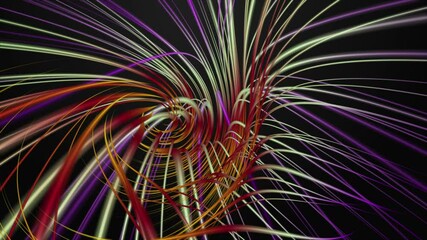 Poster - Futuristic video animation with stripe wave object in slow motion, 4096x2304 loop 4K