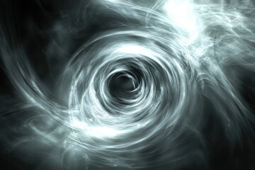 Wall Mural - abstract swirling smoke in dark background with ethereal glow