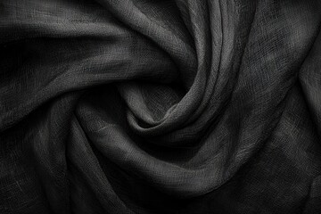 Wall Mural - soft black textured fabric background with elegant drapery effects