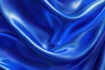 Canvas Print - Smooth Blue Fabric Texture with Soft Waves and Shimmering Surface