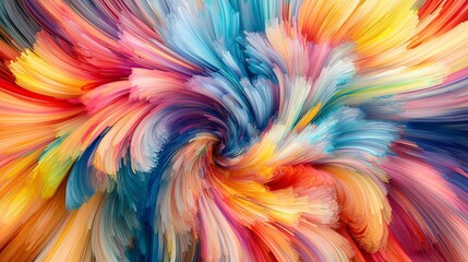 Aufkleber - Vibrant Swirling Color Explosion in Abstract Art Design