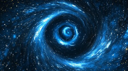 Aufkleber - Cosmic Vortex in a Galaxy with Swirling Blue Light and Stars