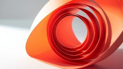 Poster - Vibrant Curved Paper Strips Forming a Spiral on a Bright Surface