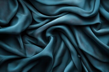 Wall Mural - elegant teal fabric with soft drapes and flowing textures