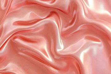 Wall Mural - smooth silk fabric in soft peach color with gentle waves and folds