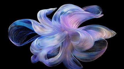 Aufkleber - Abstract Flowing Colors in Digital Art on Dark Background