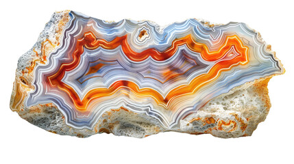 Canvas Print - Polished Agate Art in 3D Minimalist Style with Watercolor Effects Showcasing Vibrant Color Stripes and Patterns